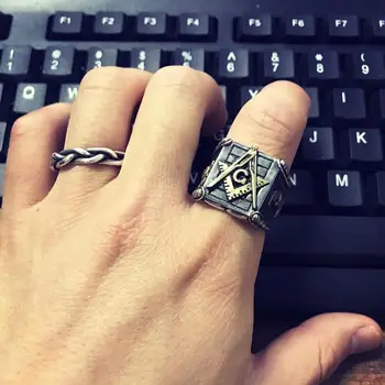 Nye Thai sølv sun moon geometriske ring designer oprindelige unikke håndværk punk style dominerende overdrevet mænds smykker