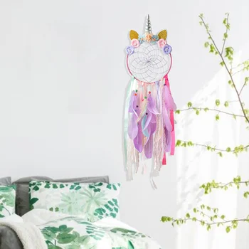 Nye Unicorn Catcher børneværelse Væggen Hængende Dekoration Kvindelige Studerende Sovesal Sød Dekoration Pearl Fjer Vedhæng
