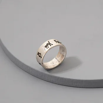 Nye Vintage Sød Antik Sølv Farve Kat Ring Til Kvinder, Mænd Party Mode Finger Ringe, Smykker, For Kæreste, Bedste Ven Ring