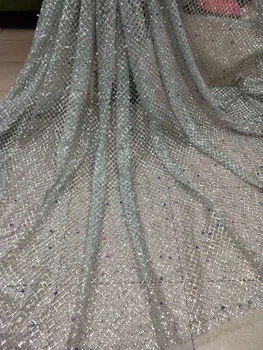 Nyeste franske Nigerianske Snørebånd Tekstiler af Høj Kvalitet Afrikanske Snørebånd Stof Bryllup Limet glitter Tyl Blonder SUSIA-150-147