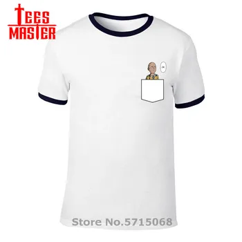 Nyeste Sommeren kortærmet T-shirt i En Punch Mand Mini Saitama Siger Ok Lomme Tshirt 2020 Animationsfilm Cool O-neck Tops Tee Harajuku Streetwear