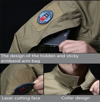 Nyeste Taktisk Langærmet Skjorte Militære Taktiske Soldater Ensartet Høj Kvalitet, Multi-Cargo Lommer Shirts Og Camouflage Tøj