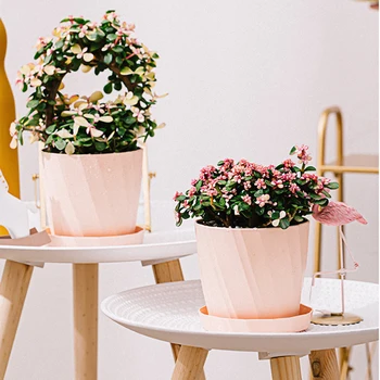 Nyligt Tykkere Plastik urtepotte Hjem Garden Decoration Mode Flower Pot Saftige Gryde med Skuffe VA88