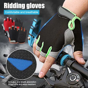 Nyligt Åndbar Anti-slip Halv Finger Handsker for at Cykle eller køre på Motorcykel Sport Gym Golve S66