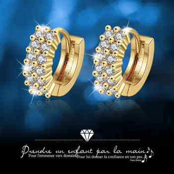 Nyt produkt dobbelt række diamant øreringe kvinders populære Europæiske og Amerikanske kvinders øreringe temperament diamond øreringe
