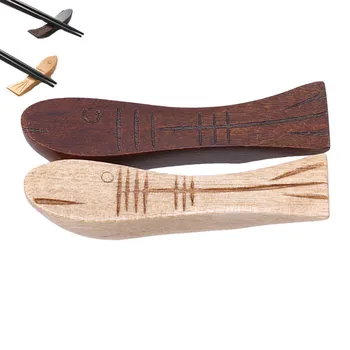 Nyttige Træ-Fisk Form Spisepind Stå Rack Stand Holder Ske, Gaffel Traditionelle Uregelmæssige Spisepinde Indehaveren Rack Køkken Værktøjer