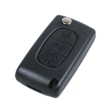 Nøglen remote shell for Peugeot 407 og 407 SW sammenklappelig 3 knapper
