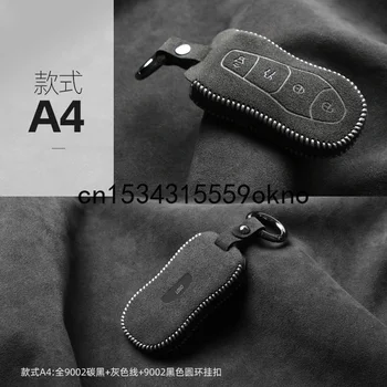 Nøglen Taske Til Geely BO YUE Pro EMGRAND EF7 Coolray Xing Yue-Tasten Tilfælde Dække nøgleringe Ring Alcantara