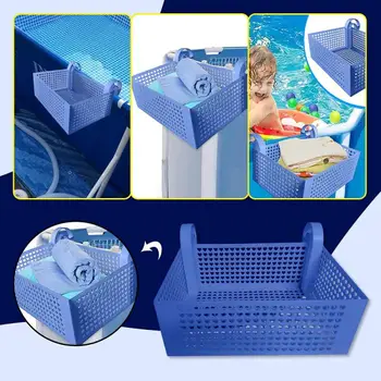 Offentlig Arrangør Opbevaring Kurve Swimmingpool Container Hængende Kurv Afmontering Storage Rack Til Beskyttelsesbriller Float Legetøj Swimmingpool