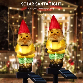 Offentlig Solar Power LED Lampe Jul Claus Have Lys Vandtæt Græsplæne Landskab Sol Haven Lys Udendørs Sol Lampe