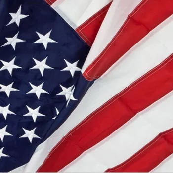 Offentlig USA Flag OS 3x5 Meter Vandtæt Nylon Broderede Stjerner Syet Striber Messing Øskner Amerikanske Flag, Bannere #5