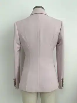 OL Høj kvalitet elegante blazer pels 2021 foråret efteråret dobbelt-breasted jakker pels A501