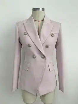 OL Høj kvalitet elegante blazer pels 2021 foråret efteråret dobbelt-breasted jakker pels A501