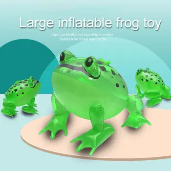 Oppustelige Frog Toy Glødende Hoppe Grønne Sjove Frøen Sprænge Ungle Dyr Pille Legetøj Til Børn Party Taske Fyldstoffer Part Indretning