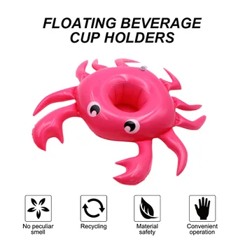 Oppustelige kopholder PVC Krabbe Formet Float Oppustelige Cup Coaster Holder til Swimming Pool Party Spabad Badning Legetøj