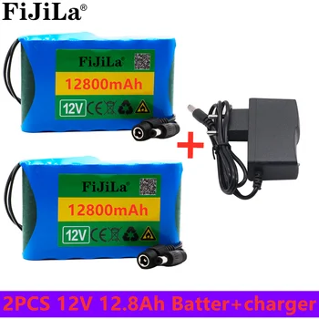Oprindelige 12V batteri 12.8 Ah 18650 Genopladeligt Lithium-Ion-batteri kapacitet DC 12,6 V 12800mAh CCTV Cam Skærm