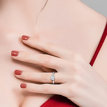 Oprindelige Design 925 Sterling Sølv Diamant Ring Kvinder Twisted Arm Luksus Udsøgt Skræddersyet Kærlighed Snefnug Bryllup Engagement