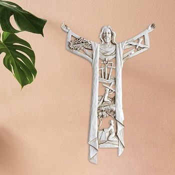Opstandne Kristus, Væg Kors, Krucifiks Jesus Hjem Figurer Skulptur I Hjemmet Indretning