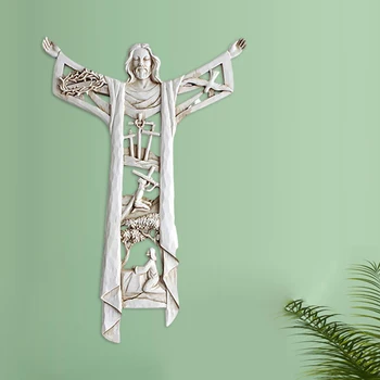 Opstandne Kristus, Væg Kors, Krucifiks Jesus Hjem Figurer Skulptur I Hjemmet Indretning