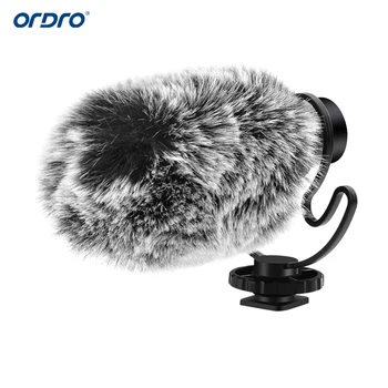 ORDRO CM-100 Mini Optagelse Mikrofon Mic 3,5 mm Plug-and-Play til din Smartphone-DSLR-Kamera, Videokamera Video Live Streaming Vlog