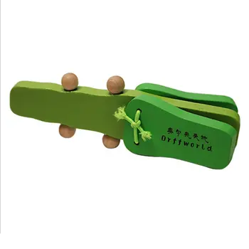 Orff verden Krokodille Form, Træ-Castanet Baby musikinstrument Tegnefilm Baby Musikalske Pædagogisk Instrument Toy Legetøj Rangle