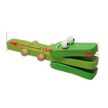 Orff verden Krokodille Form, Træ-Castanet Baby musikinstrument Tegnefilm Baby Musikalske Pædagogisk Instrument Toy Legetøj Rangle