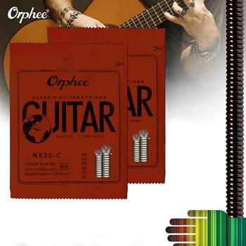 Orphee 6stk/set, 5-C Komplet Sæt Sort Nylon Clical Guitar Strenge Hårdt Spænding 0.028 - 0.045 tommer