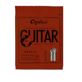 Orphee 6stk/set, 5-C Komplet Sæt Sort Nylon Clical Guitar Strenge Hårdt Spænding 0.028 - 0.045 tommer