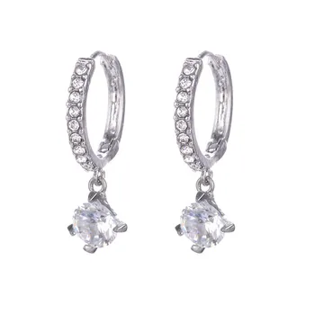 OTOKY Øreringe legering øreringe til kvinder Version Smykker Valentine ' s Day Gave Mode Luksus Fuld Diamant Øreringe cirkel ørering