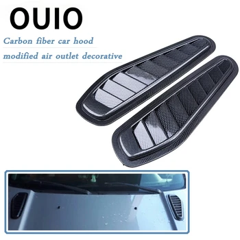 OUIO 1 sæt Carbon Fiber Bil luftstrøm Udluftning Indtag Hætte Scoop Vent afdækning, BMW E60 E36 E46 E90 E39 E30 F30 F10 F20 X5 E53
