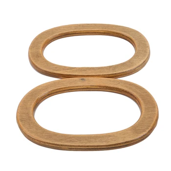 Oval Form 2 Stykker Træ Håndtag Taske Træ-Klud Pung Frame Taske Dele Håndtag
