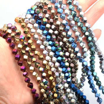 Overensstemmelse Plating Obsidian Løse Perler Matteret guld Perle for Smykker DIY-Halskæde og Armbånd Tilbehør Størrelsen 6x6mm