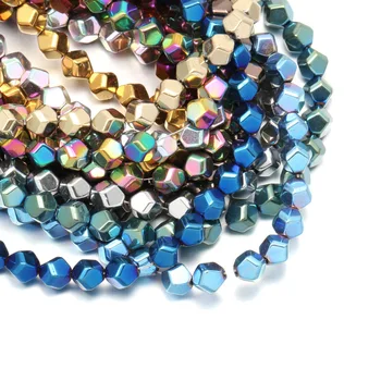 Overensstemmelse Plating Obsidian Løse Perler Matteret guld Perle for Smykker DIY-Halskæde og Armbånd Tilbehør Størrelsen 6x6mm