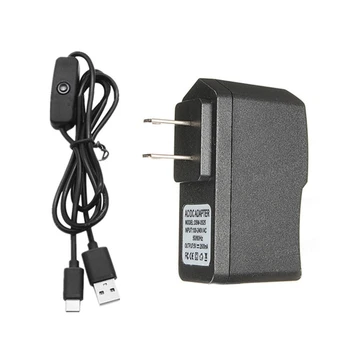 P82F 5V 3A 3000mA Strømforsyning Adapter USB Type-C Oplader Kabel til Raspberry Pi 4 4B OS / EU Stik med afbryder
