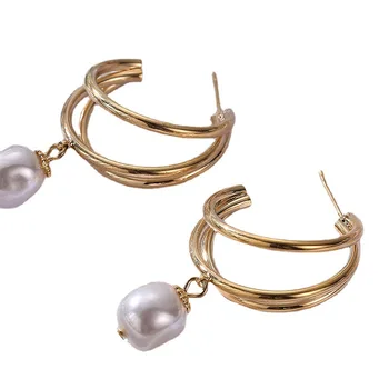 Palace stil barok perle øreringe metal øreringe geometriske kvast øreringe personlig design øreringe til kvinder
