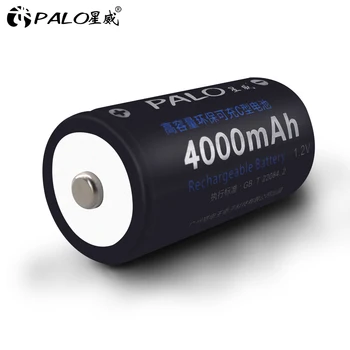 Palo 4stk 1,2 V 4000mAh type C-Batteri genopladeligt C størrelse batteri batterier+2 slot AA, AAA, C, D Batteri Oplader