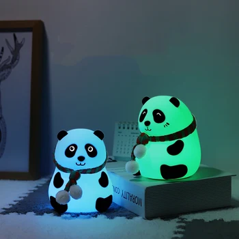 Panda Night Light Touch Sensor USB-Opladning, Farve Light Baby Børn Soveværelse Sengen LED-Lys Personlig Atmosfære Lys
