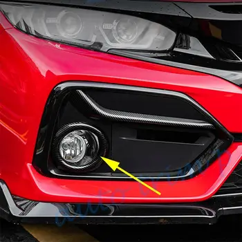 Passer Til Honda Civic Hatchback 2020 2021 Kulfiber Front Tåge Lys Lampe Dække Støbning Trim Tilbehør