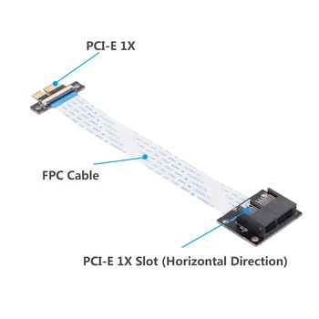 PCI-E 1X 1X at forlængerkabel 36Pin Extender Adapter Fleksibel FPC Kabel Horizonal Installation Fleksibel Stik PCI-E