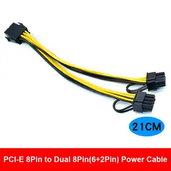 PCI-e 8pin Til Dual 8Pin / PCI-e 8pin-2x(6+2pin) Grafik grafikkort netledning PCI Express Power Splitter Kabel Computer Kabel