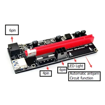 PCI Express-Riser-Kort PCI-E 1X til 16X Extender Adapter USB3.0 Grafik Expansion Card Converter til GPU ' Mining gold Miner