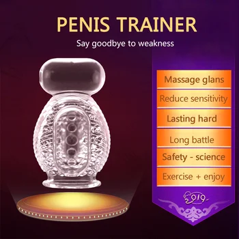 Penis Massageapparat Exerciser Mandlige Glans Vibrator Ejakulation Forsinkelse Varig Træner Sex legetøj til Mænd Glans Udholdenhed Træner Sex Shop