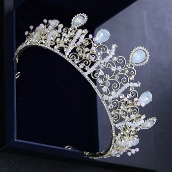 PEORCHID Smukke Prinsesse Bryllup Brude Tiara Kroner Dronning Vintage koreanske Accessori Capelli Sposa Rhinestone Brud Smykker