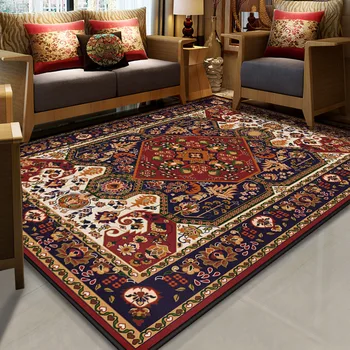 Persisk etnisk stil trykt stue hjem tæppe soveværelse tæppe fortykket, non-slip blødt gulv måtter / tæpper
