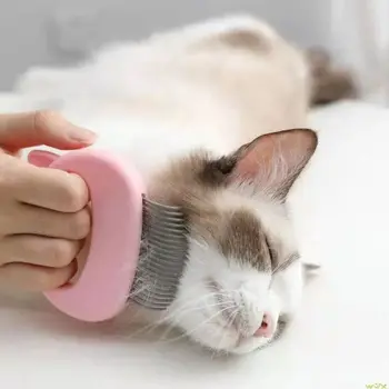 Pet Cat Grooming Massage Børste med Shell Formet Håndtag Hair Remover Pet Grooming Massage Af 2 2 2 2 1