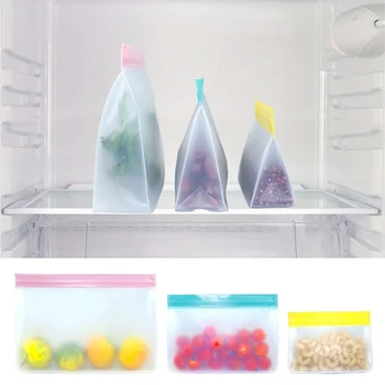 PEVA Opbevaring af Fødevarer Pose Emballage Poser Mad Beholder Genanvendelige Stå Op Zip-Luk Posen Til Køkken Emballage til Fødevarer Tasker