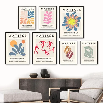 Picasso, Matisse Coral Sun Pige Abstrakte Væg Kunst, Lærred Maleri Nordiske Plakater Og Prints Væg Billeder For At Stue Indretning