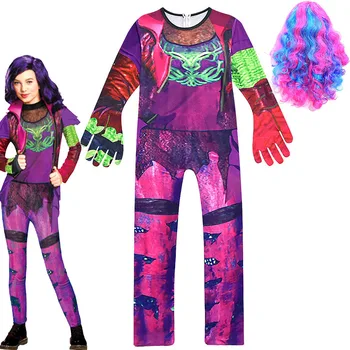 Piger Carnival Part Lilla Audrey Bodysuit Piger Halloween Kostumer til Teenager Børn Tøj Paryk Efterkommere 3 Mal Cosplay Kostumer