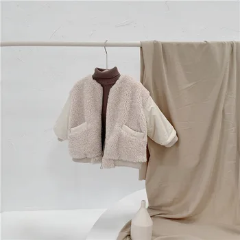 Piger Drenge Baby ' s Coat Jakke Outwear 2021 Mode Pels bliver Tykkere Winter Plus Velvet Varm Træningsdragt Fleece børnetøj