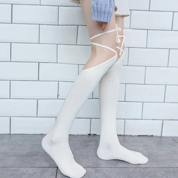Piger Knæ-Højder På Tværs Af Forbinding Bløde Sokker Japansk Lolita Uniform Sokker Solid Farve Dejlige Kvindelige Sexet Åndbar Knæ Sokker